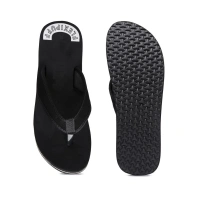 Unisex Rubber Lightweight and Soft Women Slippers for a Cozy Step (Black) - 6, Black