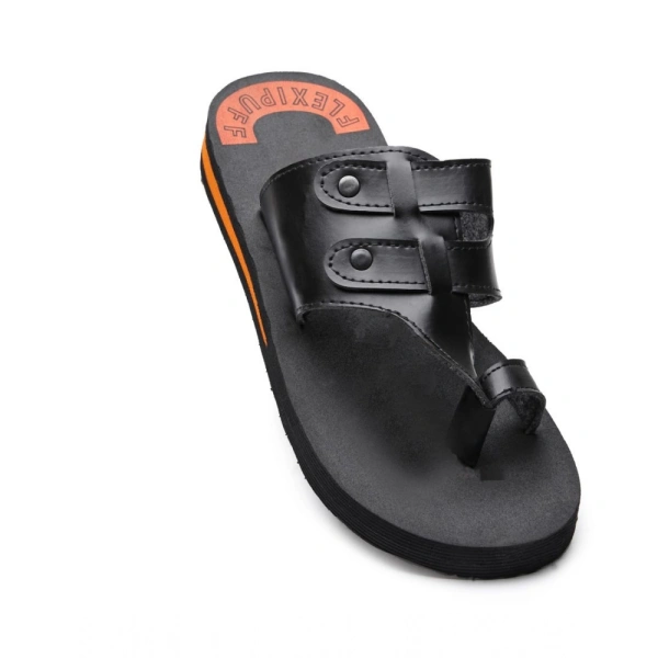 Unisex Rubber Lightweight Slippers for Effortless Style (Black) - Black, 8
