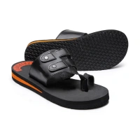Unisex Rubber Lightweight Slippers for Effortless Style (Black) - Black, 8