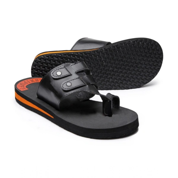 Unisex Rubber Lightweight Slippers for Effortless Style (Black) - Black, 8