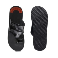 Unisex Rubber Lightweight Slippers for Effortless Style (Black) - Black, 8