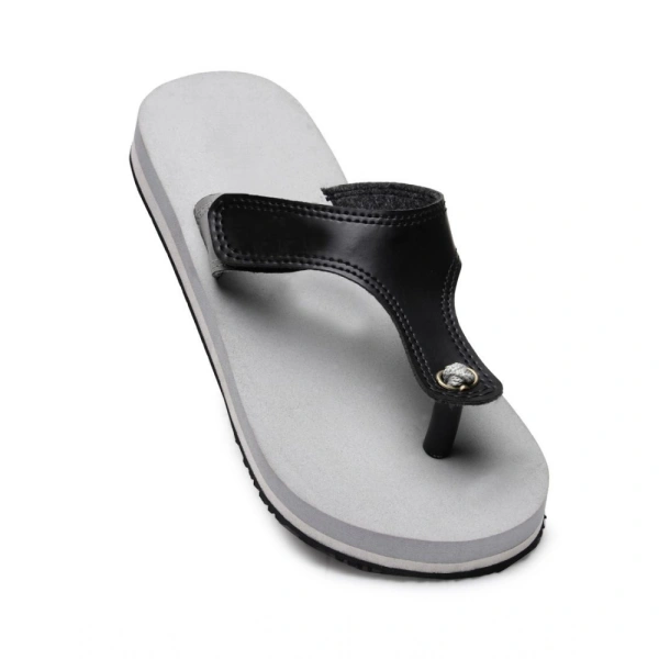 Unisex Rubber Lightweight T-Style Slippers (Grey) - Grey, 4