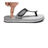 Unisex Rubber Lightweight T-Style Slippers (Grey) - Grey, 4