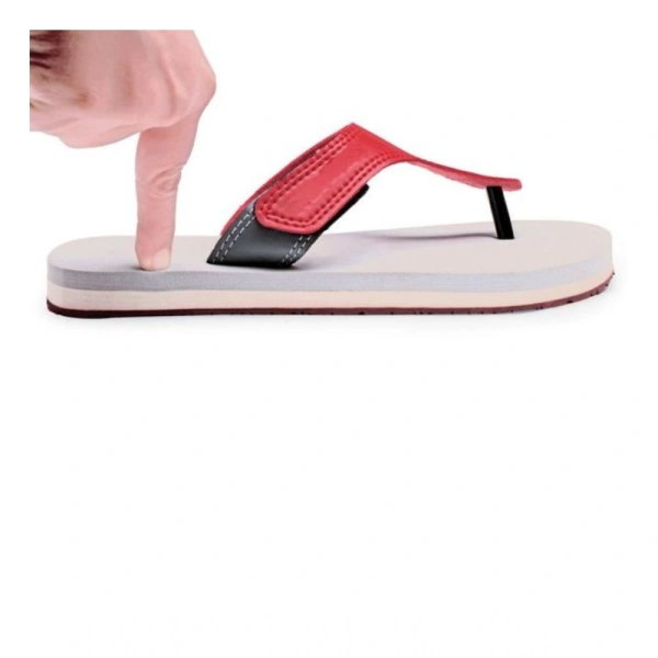 Unisex Rubber Lightweight T-Style Slippers (Maroon) - Maroon, 4