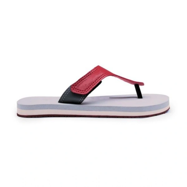 Unisex Rubber Lightweight T-Style Slippers (Maroon) - Maroon, 4