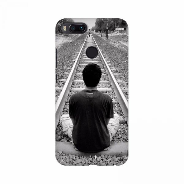 Shopnav One Plus 6 The Man Sitting in a Rail Track Mobile Case Cover
