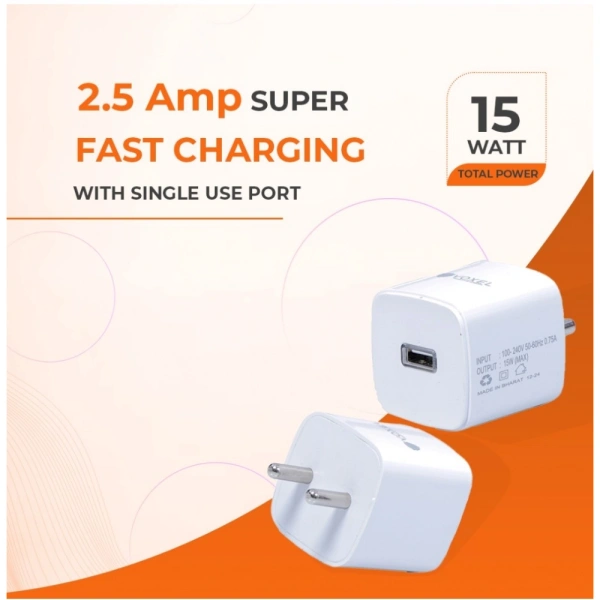 Generic VOXEL 15 Watt Usb Charger AB Plastic (White) - White