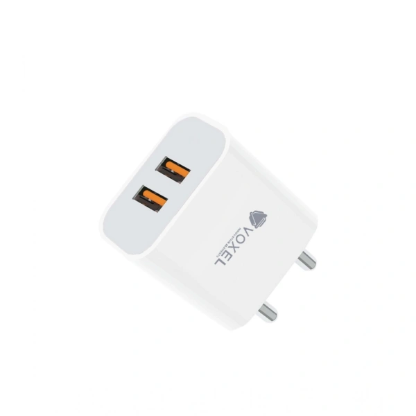 Generic VOXEL 18 Watt Double Usb Port Charger AB Plastic (White) - White