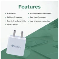 Generic VOXEL 18 Watt Double Usb Port Charger AB Plastic (White) - White