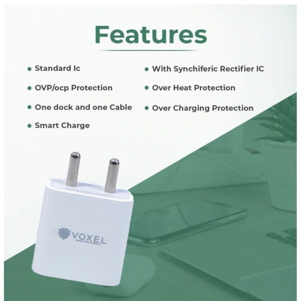 Generic VOXEL 18 Watt Double Usb Port Charger AB Plastic (White) - White