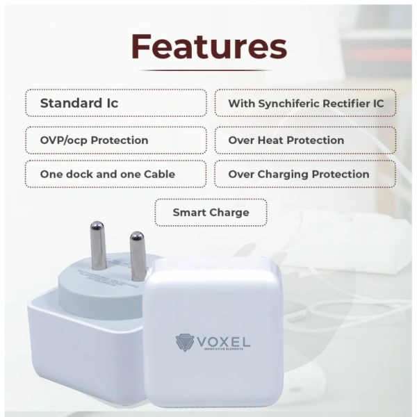 Generic VOXEL 25 Watt ' C ' Port PD Charger AB Plastic (White) - White