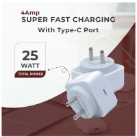 Generic VOXEL 25 Watt ' C ' Port PD Charger AB Plastic (White) - White