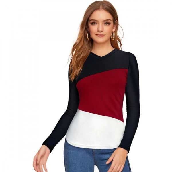 Shopnav Women's 95% Polyester 5% Spandex Western Wear T Shirt (Maroon) - S