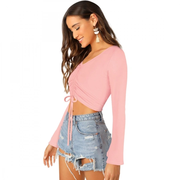 Women's 95% Polyester 5% Spandex Western Wear Tops (Peach) - XL