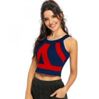 Women's 95% Polyester 5% Spandex Western Wear Tops (Red) - L