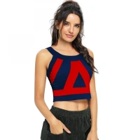 Women's 95% Polyester 5% Spandex Western Wear Tops (Red) - L