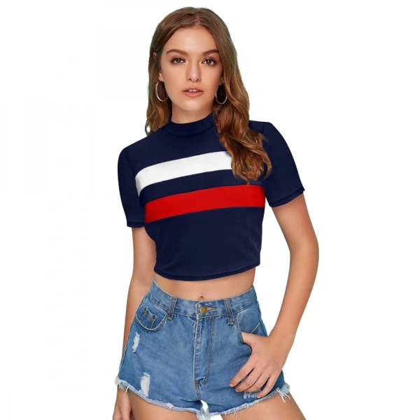 Shopnav Women's 95% Polyester 5% Spandex Western Wear Tops (Red) - XL