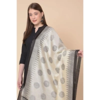 Women's Art Silk Printed Dupatta (Black, Length:Â 2.25 to 2.50 Mtr)