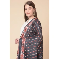 shopnav's Women's Art Silk Printed Dupatta (Black, Length:Â 2.25 to 2.50 Mtr) - Black