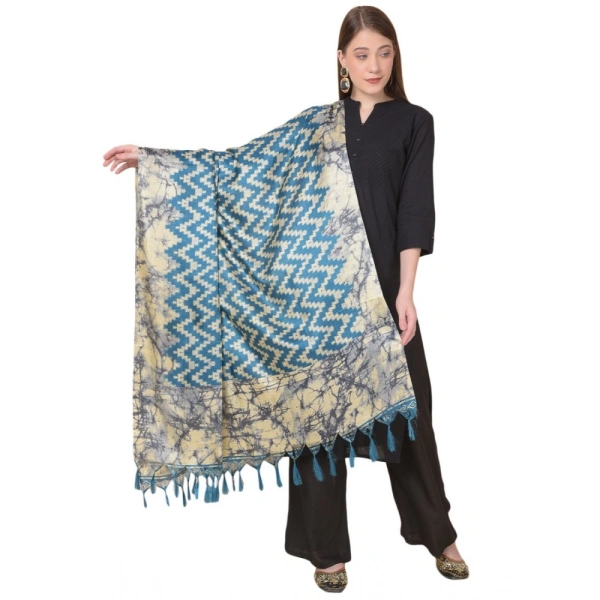 Women's Art Silk Printed Dupatta (Blue, Length:Â 2.25 to 2.50 Mtr) - Blue