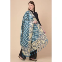 Women's Art Silk Printed Dupatta (Blue, Length:Â 2.25 to 2.50 Mtr) - Blue