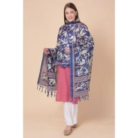 Women's Art Silk Printed Dupatta (Blue, Length:Â 2.25 to 2.50 Mtr) - Blue