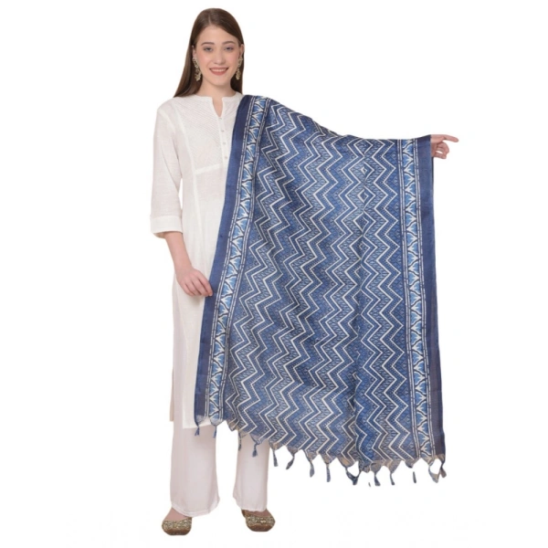 Women's Art Silk Printed Dupatta (Blue, Length:Â 2.25 to 2.50 Mtr) - Blue