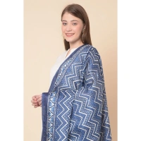 Women's Art Silk Printed Dupatta (Blue, Length:Â 2.25 to 2.50 Mtr) - Blue