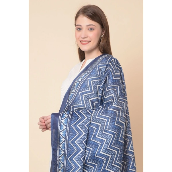 Women's Art Silk Printed Dupatta (Blue, Length:Â 2.25 to 2.50 Mtr) - Blue