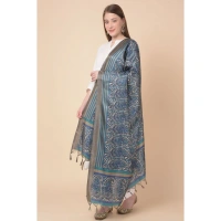 Women's Art Silk Printed Dupatta (Blue, Length:Â 2.25 to 2.50 Mtr) - Blue
