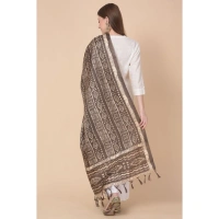 Women's Art Silk Printed Dupatta (Brown, Length:Â 2.25 to 2.50 Mtr) - Brown