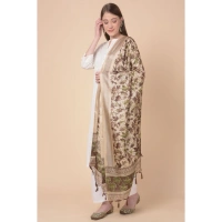 Women's Art Silk Printed Dupatta (Gold, Length:Â 2.25 to 2.50 Mtr) - Gold