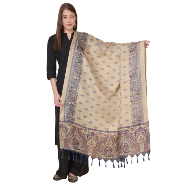 Women's Art Silk Printed Dupatta (Gold, Length:Â 2.25 to 2.50 Mtr) - Gold