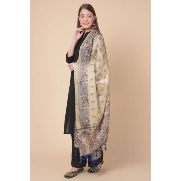 Women's Art Silk Printed Dupatta (Gold, Length:Â 2.25 to 2.50 Mtr) - Gold