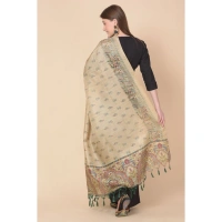 Women's Art Silk Printed Dupatta (Gold, Length:Â 2.25 to 2.50 Mtr) - Gold