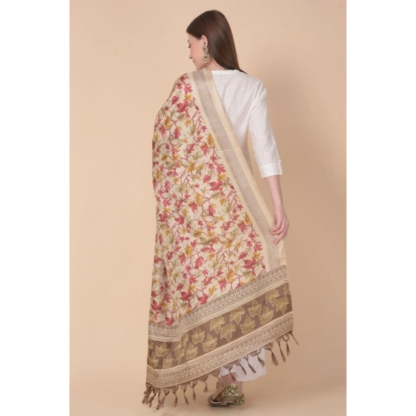 Women's Art Silk Printed Dupatta (Gold, Length:Â 2.25 to 2.50 Mtr) - Gold