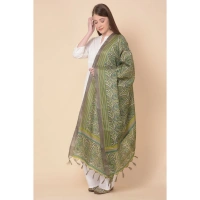 Women's Art Silk Printed Dupatta (Green, Length:Â 2.25 to 2.50 Mtr)