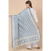 Women's Art Silk Printed Dupatta (Grey, Length:Â 2.25 to 2.50 Mtr) - Grey