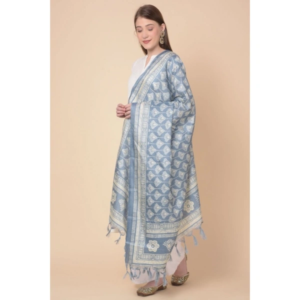 Women's Art Silk Printed Dupatta (Grey, Length:Â 2.25 to 2.50 Mtr) - Grey