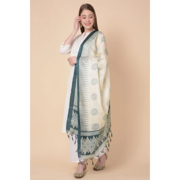 Women's Art Silk Printed Dupatta (Grey, Length:Â 2.25 to 2.50 Mtr)