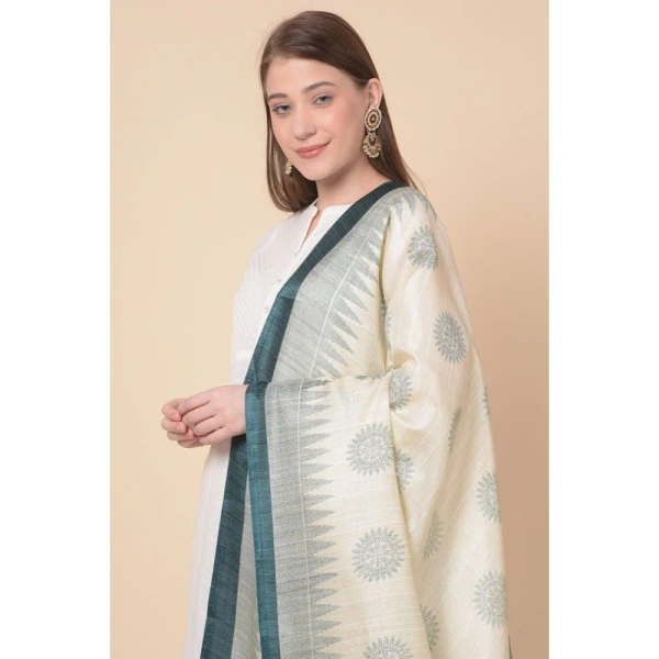 Women's Art Silk Printed Dupatta (Grey, Length:Â 2.25 to 2.50 Mtr)
