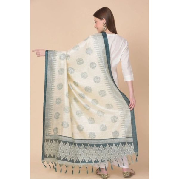 Women's Art Silk Printed Dupatta (Grey, Length:Â 2.25 to 2.50 Mtr)