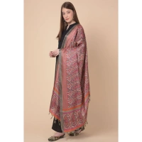 Women's Art Silk Printed Dupatta (Grey, Length:Â 2.25 to 2.50 Mtr)