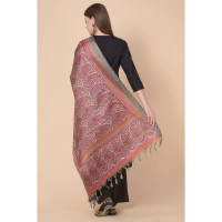 Women's Art Silk Printed Dupatta (Grey, Length:Â 2.25 to 2.50 Mtr)