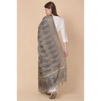 Women's Art Silk Printed Dupatta (Grey, Length:Â 2.25 to 2.50 Mtr)