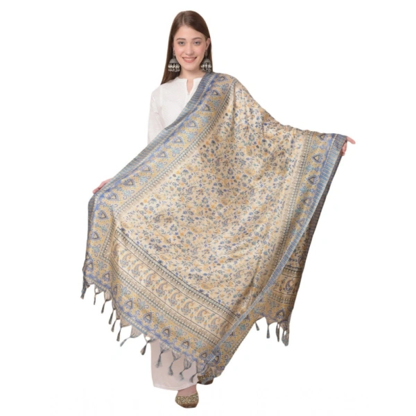 Women's Art Silk Printed Dupatta (Grey, Length:Â 2.25 to 2.50 Mtr) - Grey