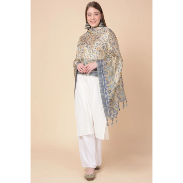 Women's Art Silk Printed Dupatta (Grey, Length:Â 2.25 to 2.50 Mtr) - Grey