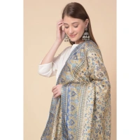 Women's Art Silk Printed Dupatta (Grey, Length:Â 2.25 to 2.50 Mtr) - Grey