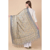 Women's Art Silk Printed Dupatta (Grey, Length:Â 2.25 to 2.50 Mtr) - Grey