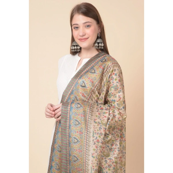 shopnav's Women's Art Silk Printed Dupatta (Light Brown, Length:Â 2.25 to 2.50 Mtr) - Light Brown